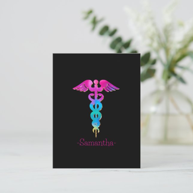 Charming & Colourful Medical Logo Design Postcard (Standing Front)