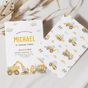 Charming Construction Anniversaire Invitation
