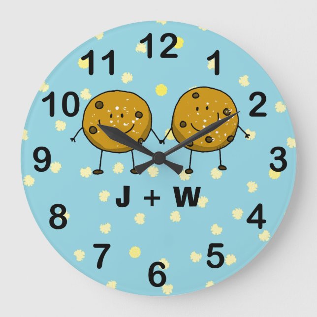Charming Cookie Couple Custom Large Clock (Front)