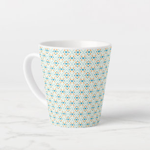 Charming Coquette Bow Geometric Tile Cream Latte Mug