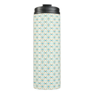 Charming Coquette Bow Geometric Tile Cream Thermal Tumbler