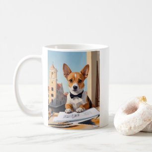 Charming Corgi Architect Dog Lover Coffee Mug