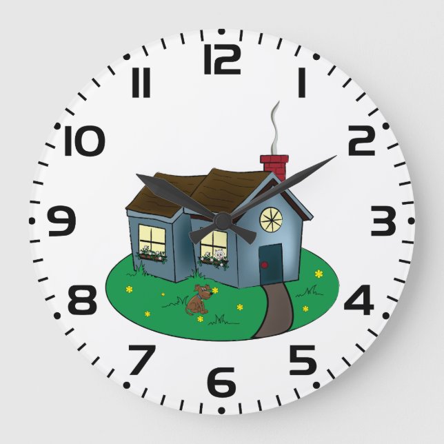 Charming Cottage Style House with Garden Large Clock (Front)
