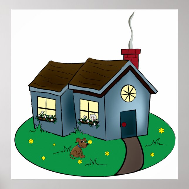 Charming Cottage Style House with Garden Poster (Front)
