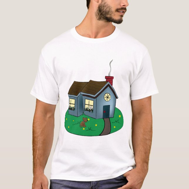 Charming Cottage Style House with Garden T-Shirt (Front)