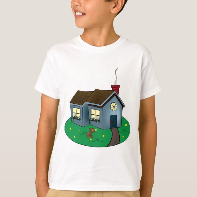 Charming Cottage Style House with Garden T-Shirt (Front)