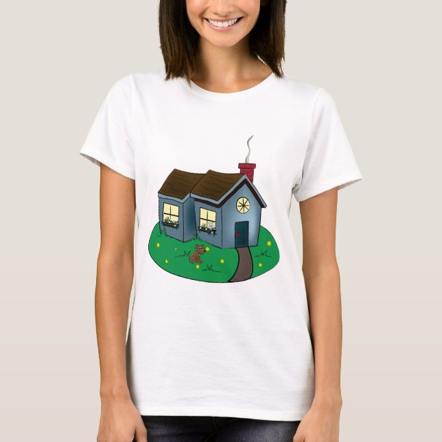 Charming Cottage Style House with Garden T-Shirt (Front)