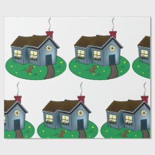 Charming Cottage Style House with Garden Wrapping Paper