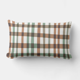 Charming Cottagecore Buffalo Plaid Pastel Spring Lumbar Pillow