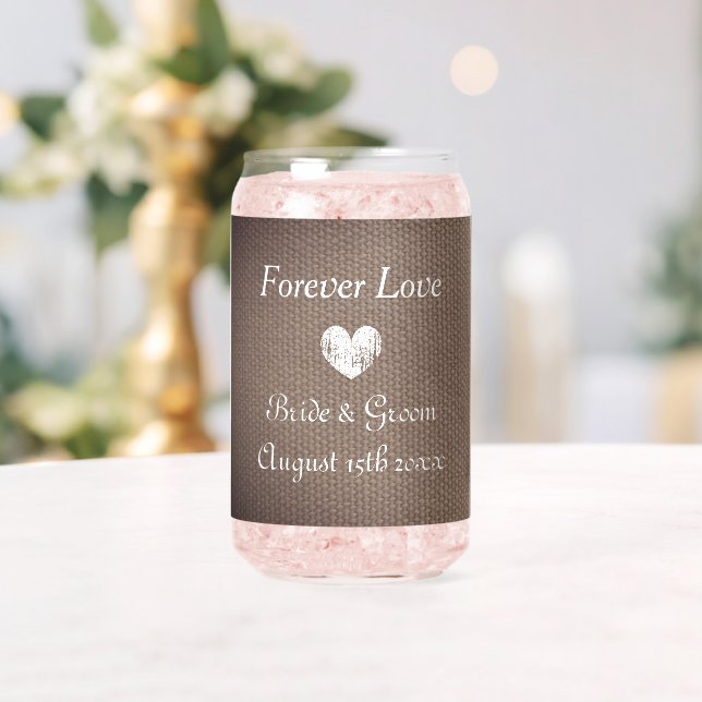 Charming country theme wedding burla can glasses (Insitu (Wedding))