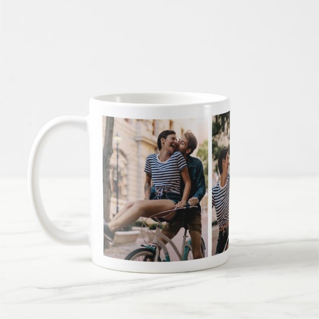 Charming Couple Cycling Photo Collage Mug (Left)