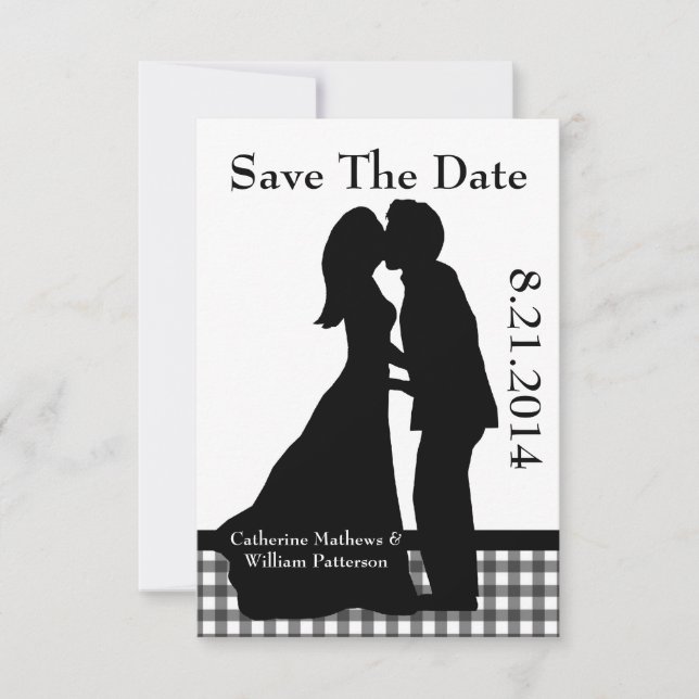 Charming Couple Silhouette Save The Date (Front)