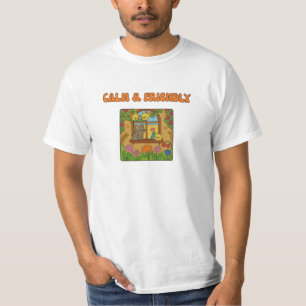 Charming Cozy Cats and Birds Scene - vintage desig T-Shirt