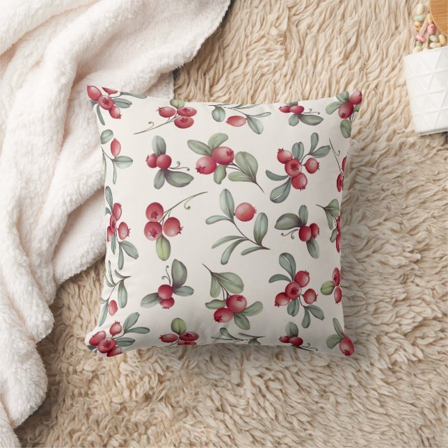 Charming Cranberry Throw Pillow (Blanket)