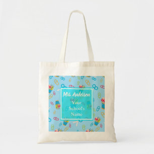 Charming Custom Teacher Supply Tote Bag