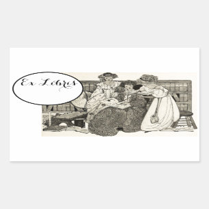 Charming Customizable Ex Libris Library Bookplate Sticker