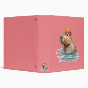 Charming Cute Capybara with Orange Binder