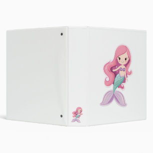 Charming Cute Pastel Mermaid Binder