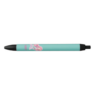 Charming Cute Pastel Mermaid with Kids Name Black Ink Pen