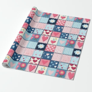 Charming Cute Patchwork Design Wrapping Paper