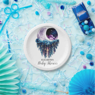 Charming Cute Stars Baby Shower Paper Plate