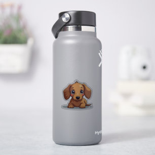 Charming Dachshund Pup, Big Brown Eyes, Small