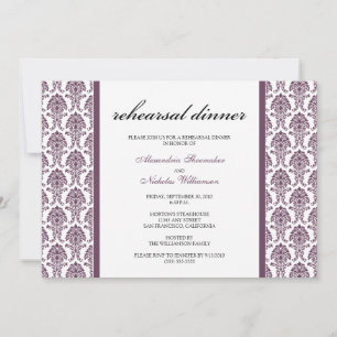 Charming Damask Rehearsal Dinner Invite (lavender)