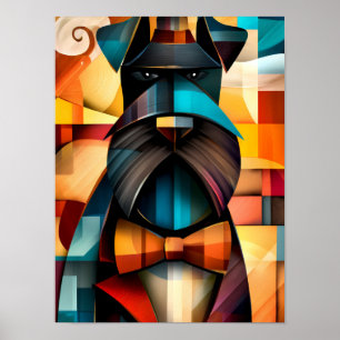 Charming Dog – Cubist Gentleman in a Bow Tie Poster