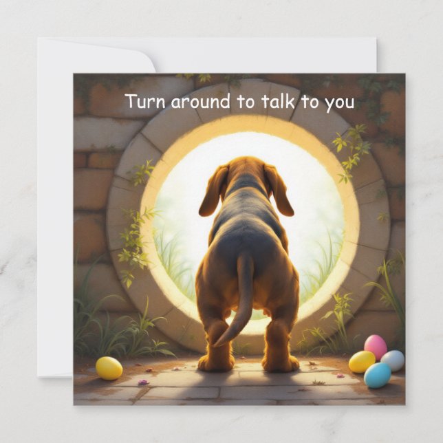 Charming Dog Easter Holiday Card (Front)
