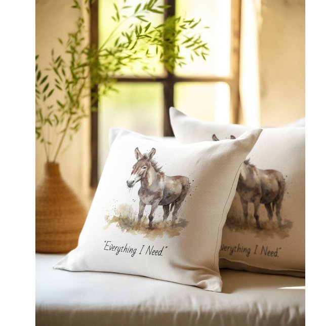 Charming Donkey Serenity, custom Throw Pillow (Creator Uploaded)