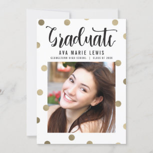 Charming Dots Faux Foil Graduation Announcement