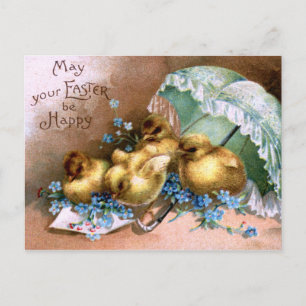 Charming Easter Chicks Holiday Postcard