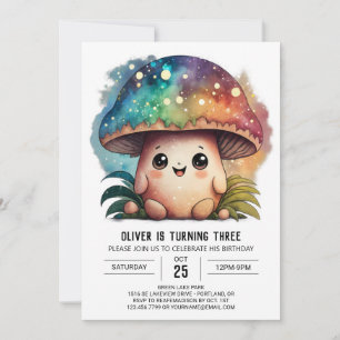 Charming Editable Mushroom Invitation Anniversaire