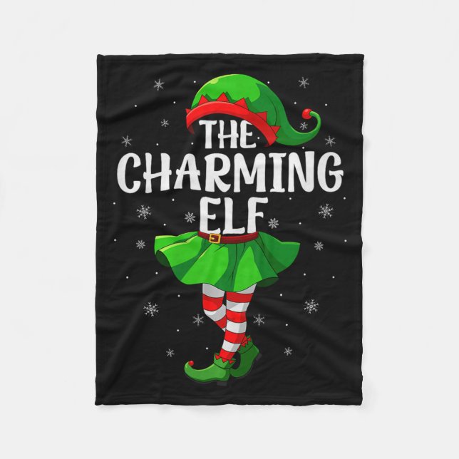 Charming Elf Christmas Girls Women Elf Squad Xmas  Fleece Blanket (Front)