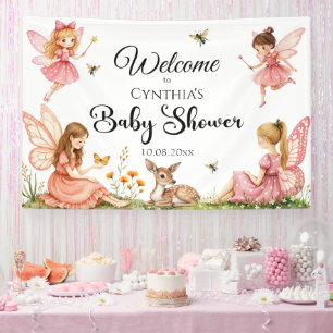 Charming Fairies Woodland Deer Baby Shower Welcome Banner