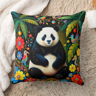 Charming Fairy Panda Bear Throw Pillow
