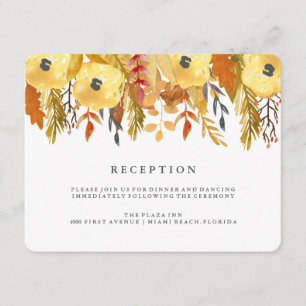 Charming Fall Watercolour Reception Card