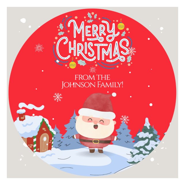 Charming Family Christmas Sticker (Personalized Family Christmas Stickers)