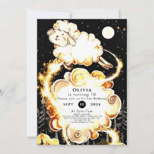 Charming Farm Sheep Birthday Invitation