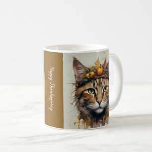 Charming festive Thanksgiving Cat in Disguise Coffee Mug