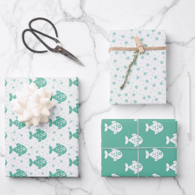 Charming Fish Wrapping Paper Set of 3 (Front)