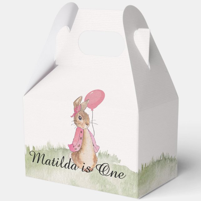 Charming Flopsy Bunny Themed Party Boxes. Favor Box (Front)