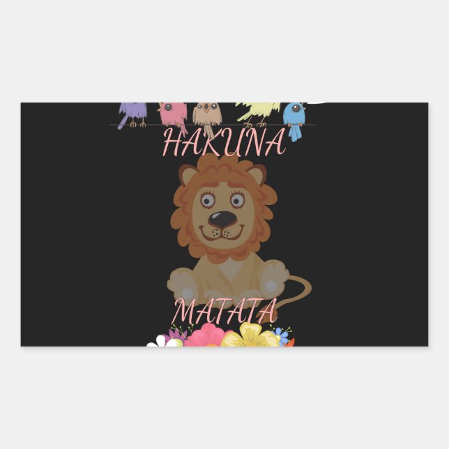 Charming "Flora and Fauna Hakuna Matata" Baby Lion Sticker (Front)