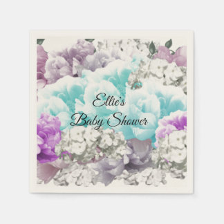 Charming Floral Bouquet Baby Shower Paper Napkins