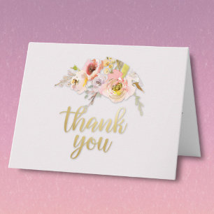 Charming Floral Budget Retirement  Thank You Card