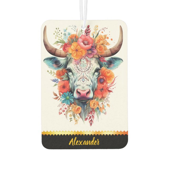 Charming floral cow air freshener (Back)