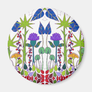 Charming floral pattern magnet