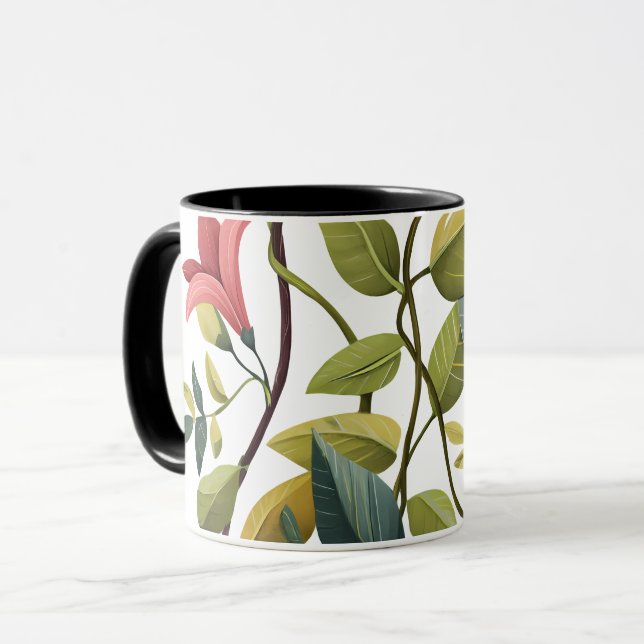 Charming Floral Print Coffee Mug (Devant gauche)