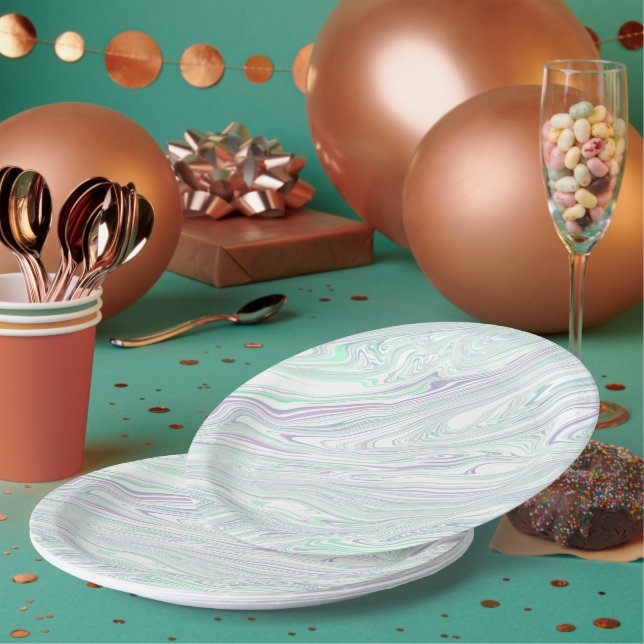 Charming Floral Square Paper Plate (Multi)
