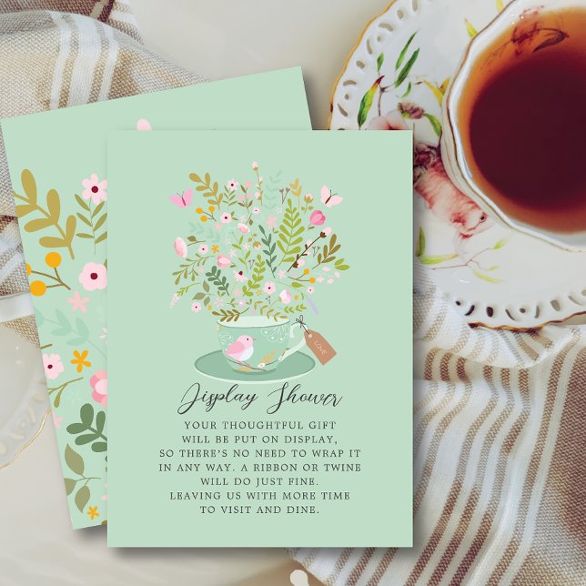 Charming Floral Tea Display Shower Enclosure Card (Creator Uploaded)